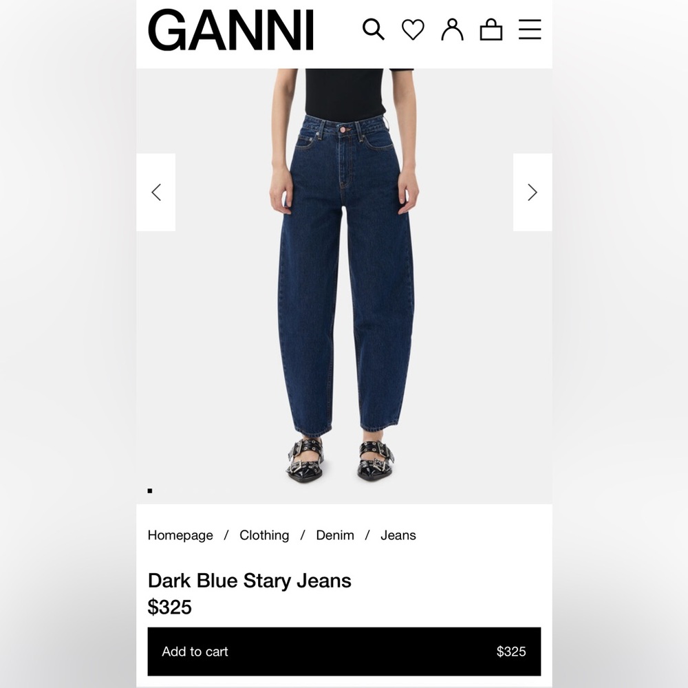 Ganni Light Blue Denim Stary Jeans